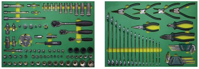 世達(dá)工具09922    121件汽修通用工具托組套