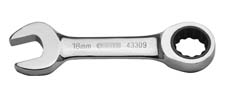 世達工具43309  全拋光兩用短快扳18MM
