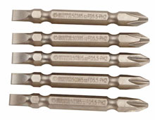 世達工具59385 5件套6.3MM系列65MM長雙頭旋具頭#2/5.5MM