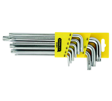 STANLEY史丹利工具92-625-23 9件套長L形中孔花形扳手
