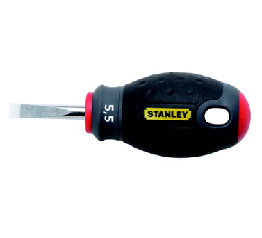 STANLEY史丹利工具 三色柄一字螺絲批（短款）